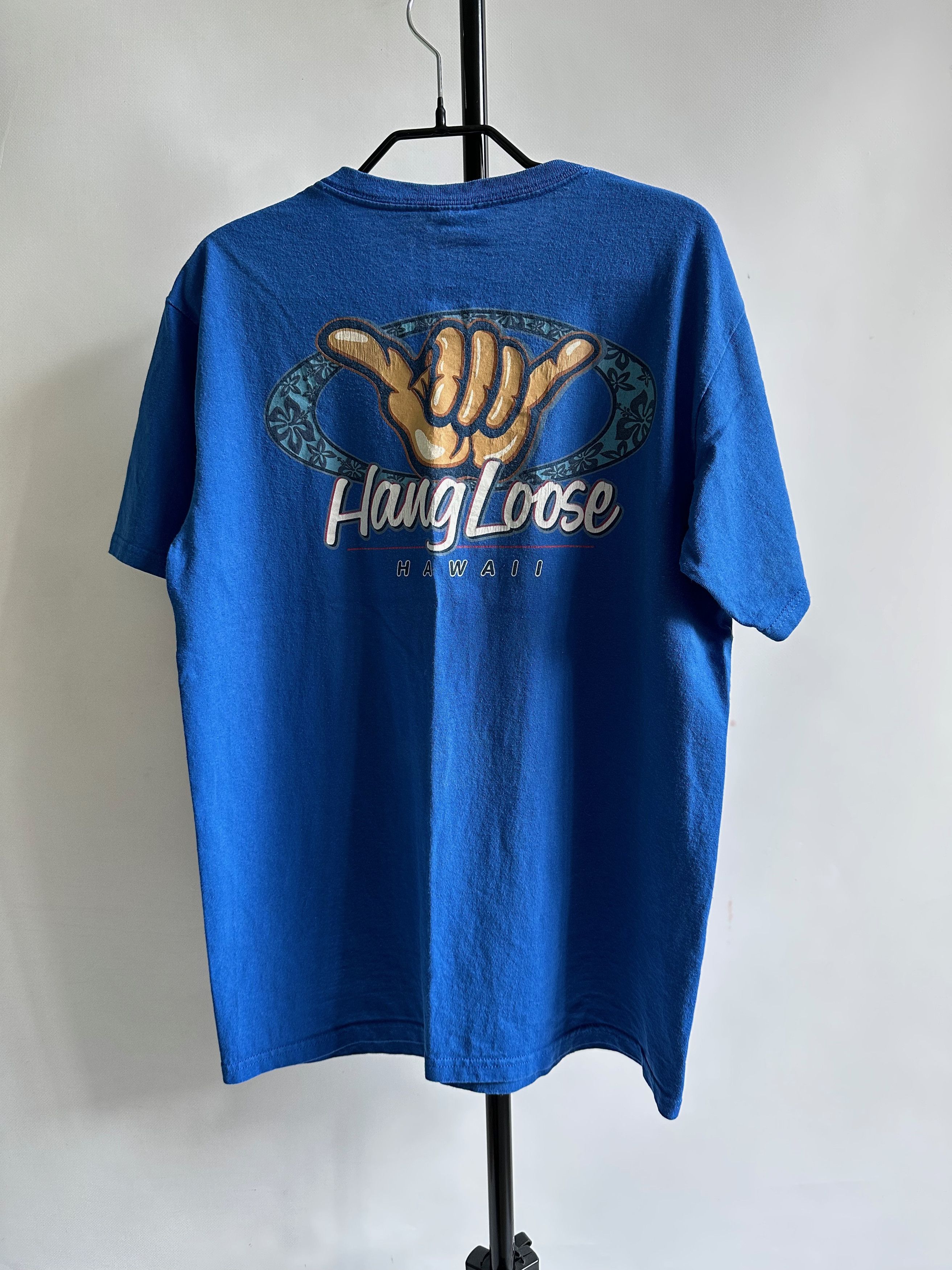Vintage Anvil Hang Loose Hawaii Surf Style T Shirt Blue