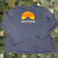 Is Good Life Is Good Shirt Mens Xl Blue Outdoor Weathered Tee Born To Wander Hiking Outdoors Hoodie, Sweatshirt
