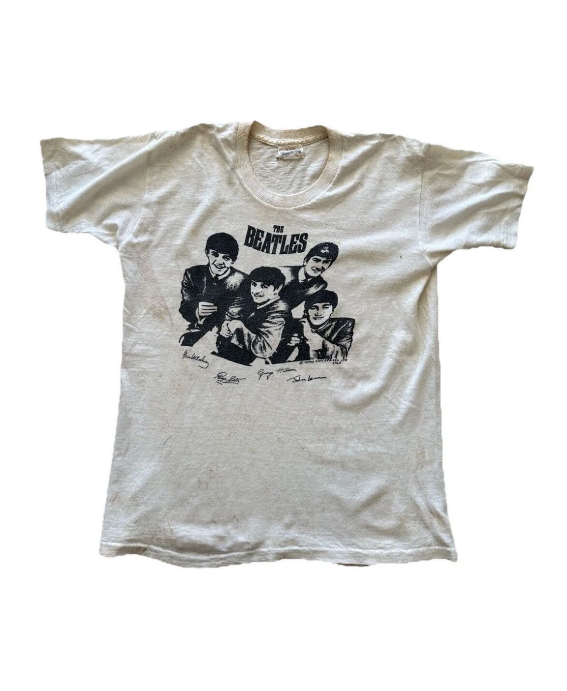 Vintage Vtg 60s Beatles I Want To Hold Your Hand Band Tee Size S