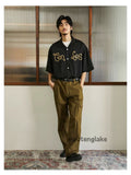 Vintage Utility Skate Hiphop Yuppie Pattern Graphic Beach Shirt