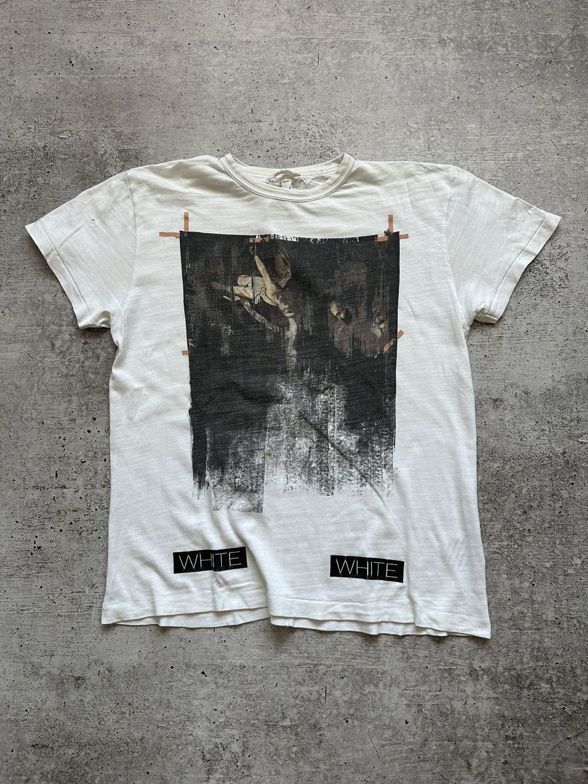 White Off White Caravaggio Sample Vintage T Shirt Hoodie, Sweatshirt | FlexRushtees.com