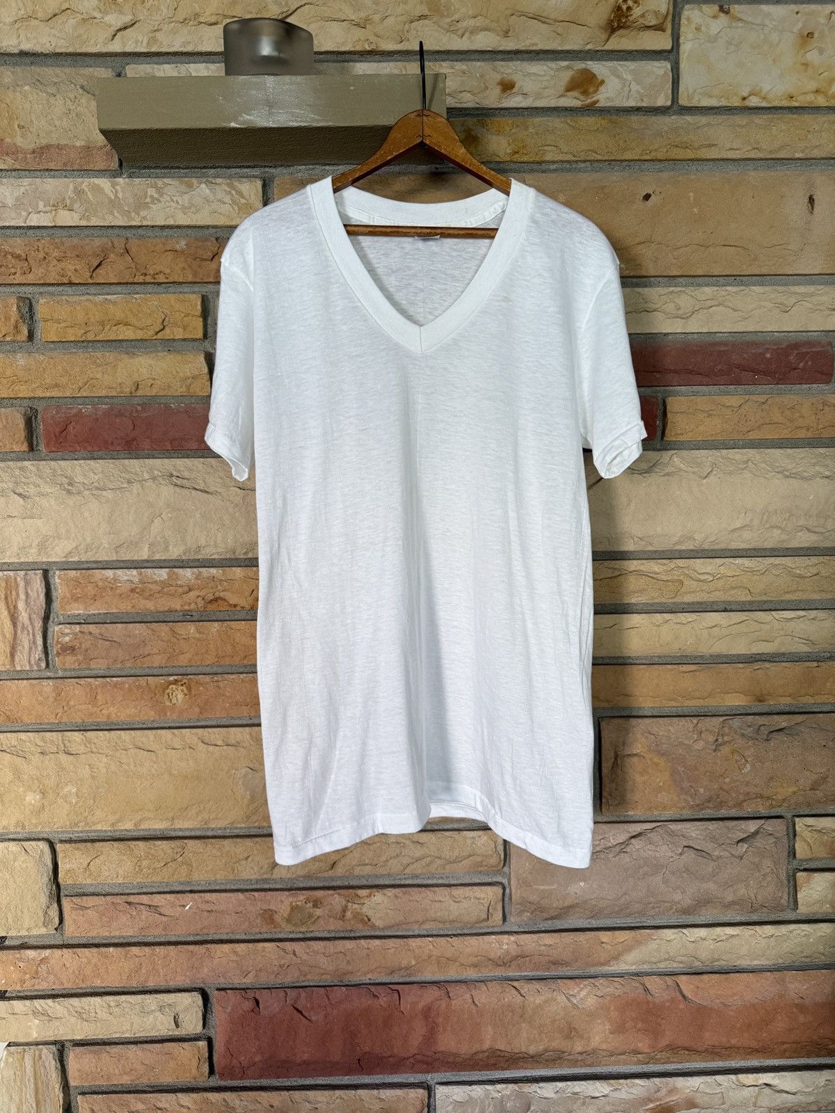 Vintage 70s Jcpenney Blank V Neck Deadstock Tee Hoodie, Sweatshirt | FlexRushtees.com