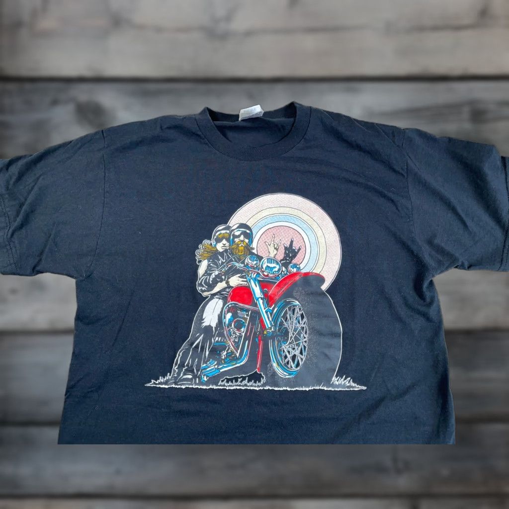 Fruit Of The Loom Fruit Of The Loom Bikers Print T Shirt Motorcycle City Retro Black 50 50 Cotton Bl Hoodie, Sweatshirt