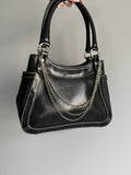 Japanese Brand Vintage Shoulder Bag With Metal Chain Y2k Avant Garde