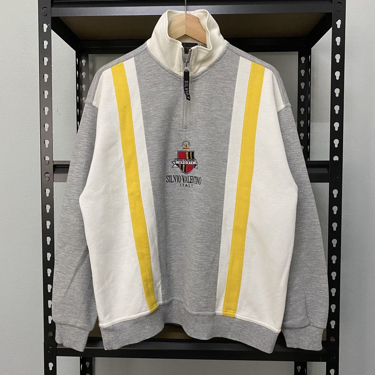 Vintage Silvio Valentino Embroidery Sweatshirt Quater Zip