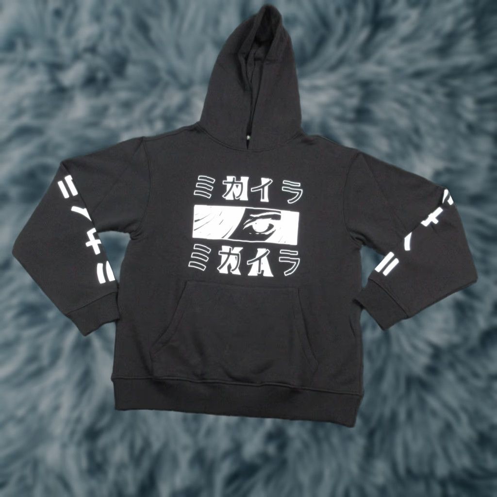 Vintage Crosseyed Anime Graphic Hoodie Men Medium Black Pullover Fleece T-Shirts, Sweatshirt | FlexRushtees.com