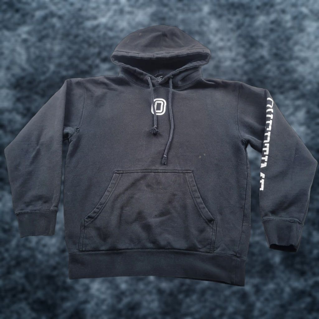 Vintage Overtime Hoodie Sweatshirt Mens Small Black O Logo Graphic Fleece Pullover T-Shirts | FlexRushtees.com