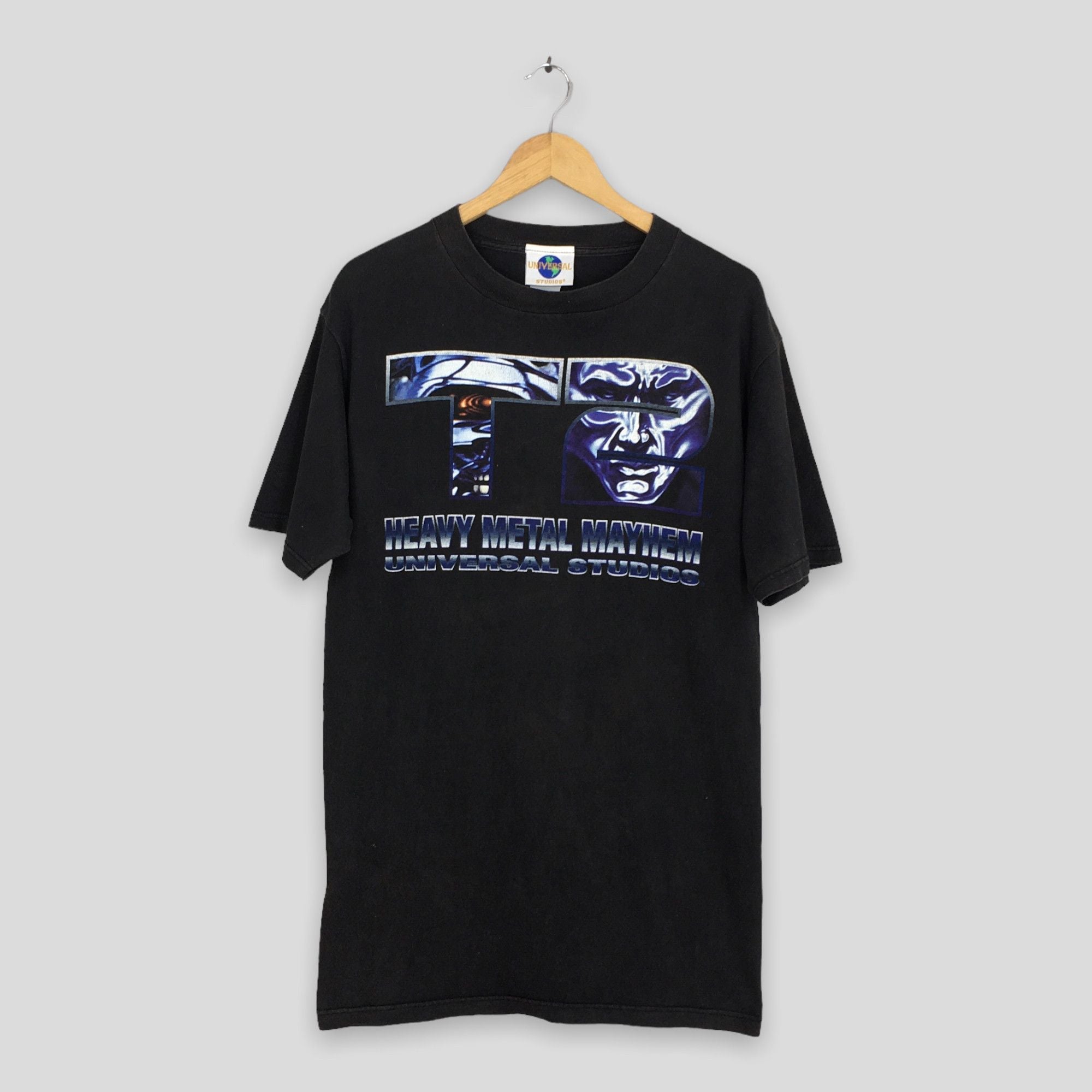 Vintage 90 S Terminator 2 Arnold Heavy Metal Mayhem T Shirt Medium Hoodie, Sweatshirt | FlexRushtees.com