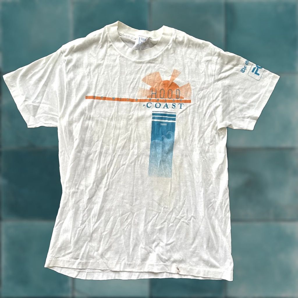 Tee Jays Vintage Oregon Coast T Shirt Men S L White Crew Neck Short Sleeve Graphic Print 80s 70s 90s