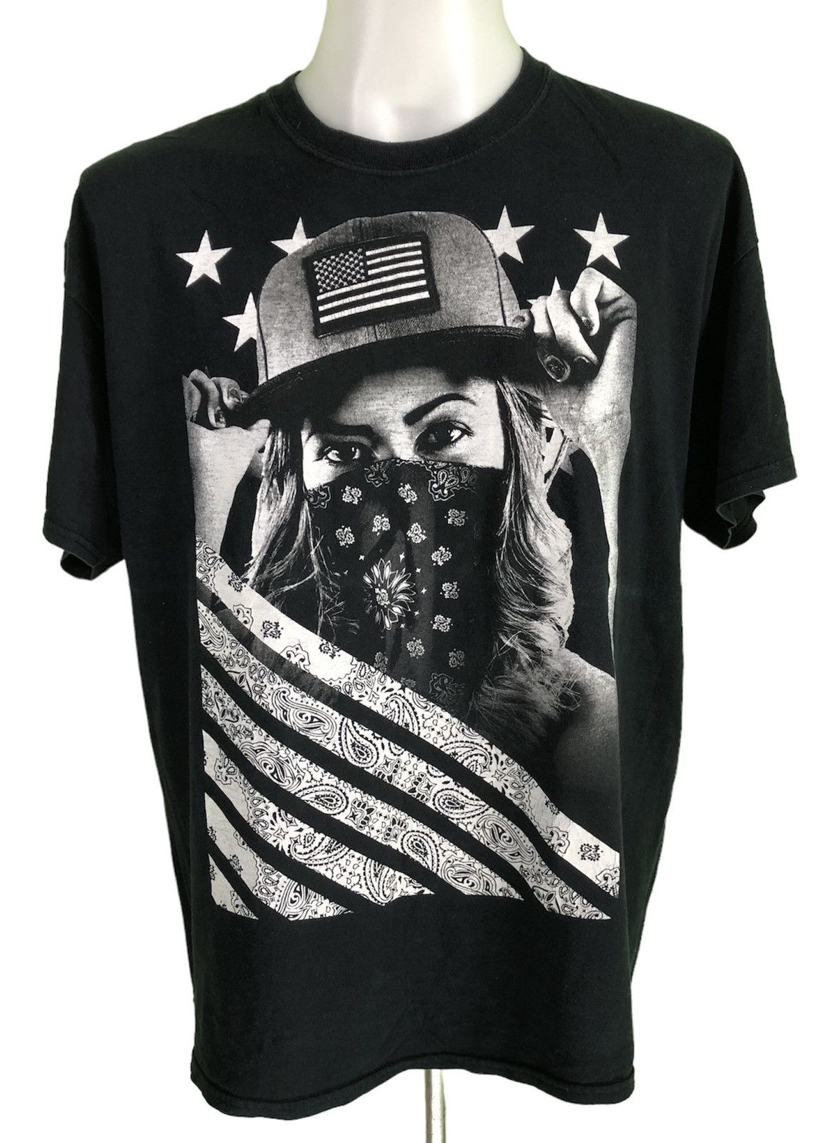 Tony Hawk Big Print Girl Wear Cap And Bandana On Her Face T Shirt Hoodie, Sweatshirt | FlexRushtees.com