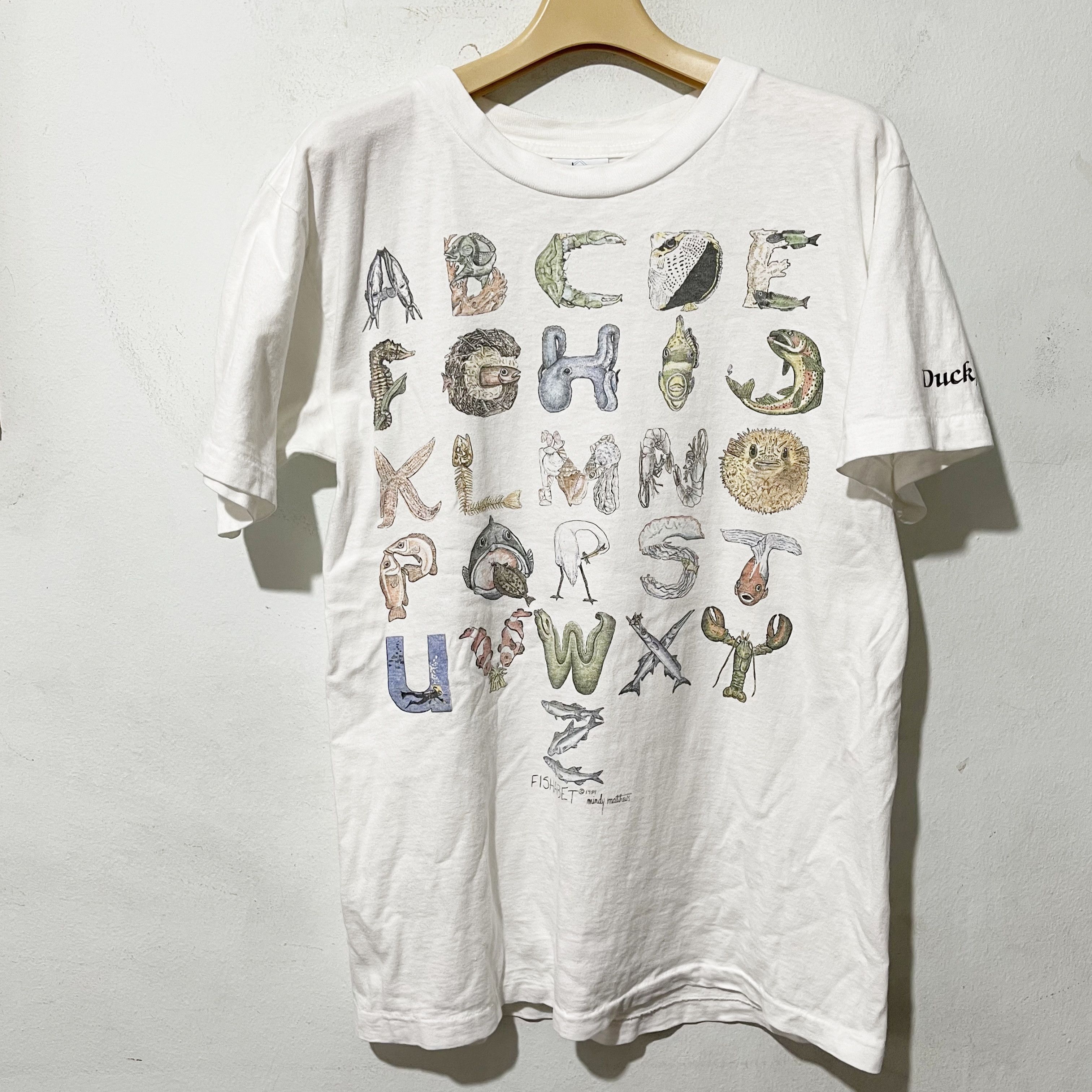 Vintage 90s Fish Alphabet Ocean Animal T Shirt Hoodie, Sweatshirt | FlexRushtees.com