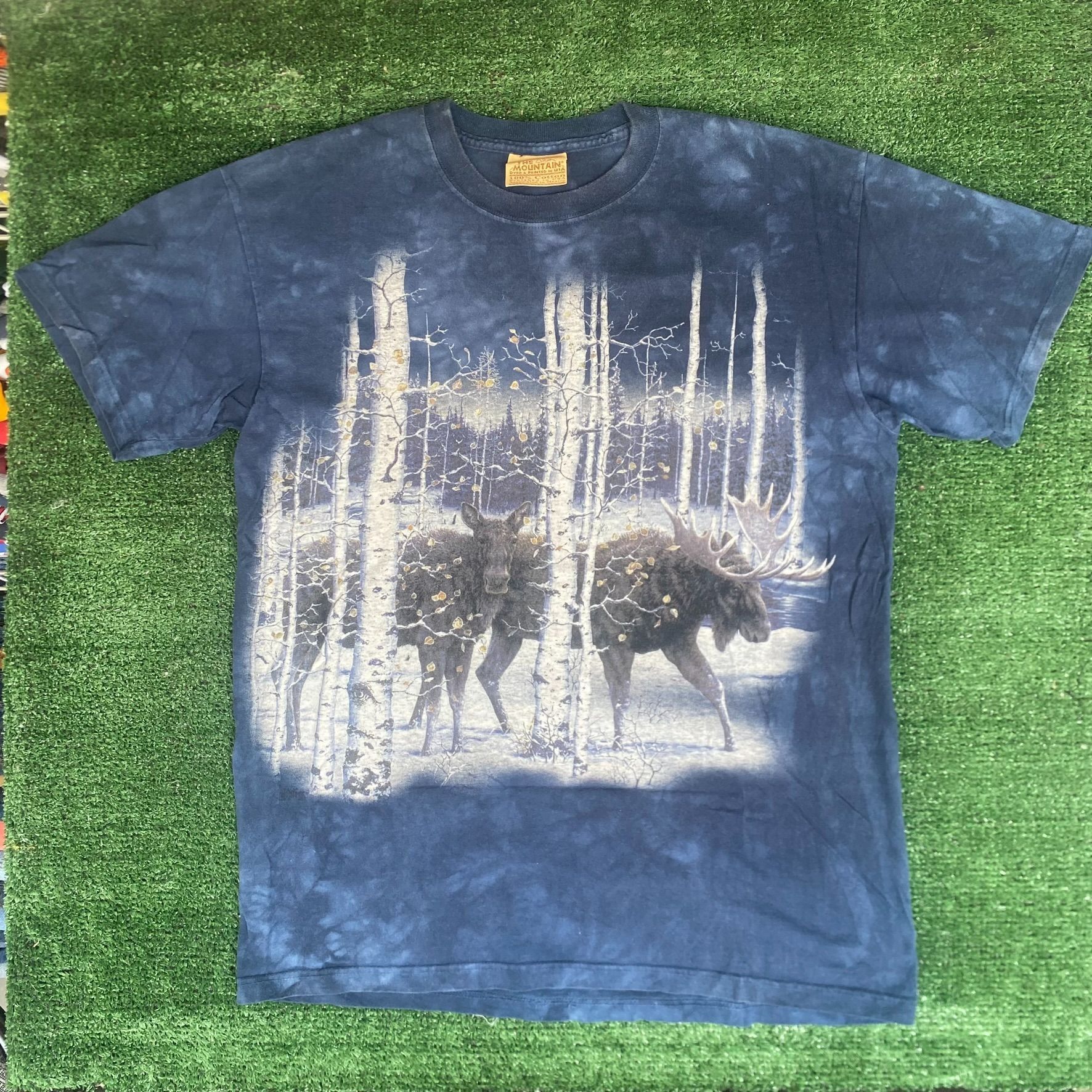 Vintage 90s Moose Nature Shirt Acid Wash Animal Mountain Tee