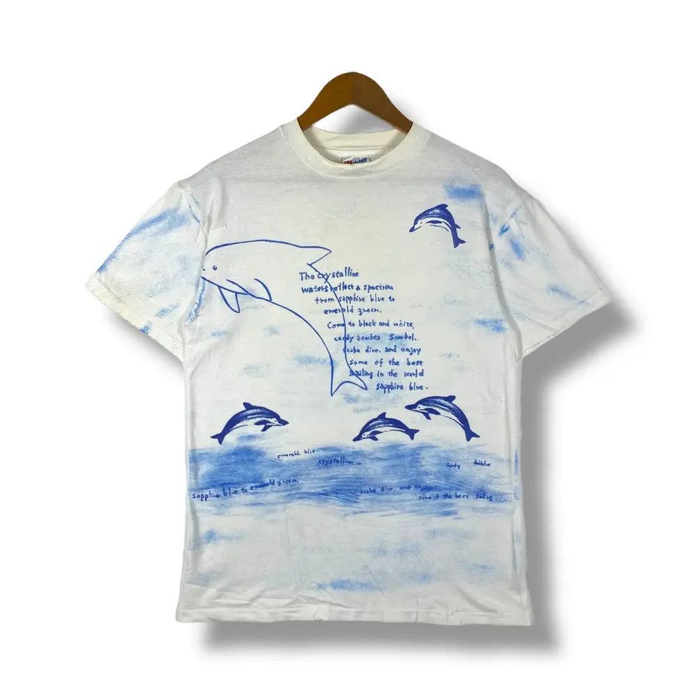 Vintage 90 S Dolphins Graphic Art Tee Shirt Medium Size Hoodie, Sweatshirt | FlexRushtees.com