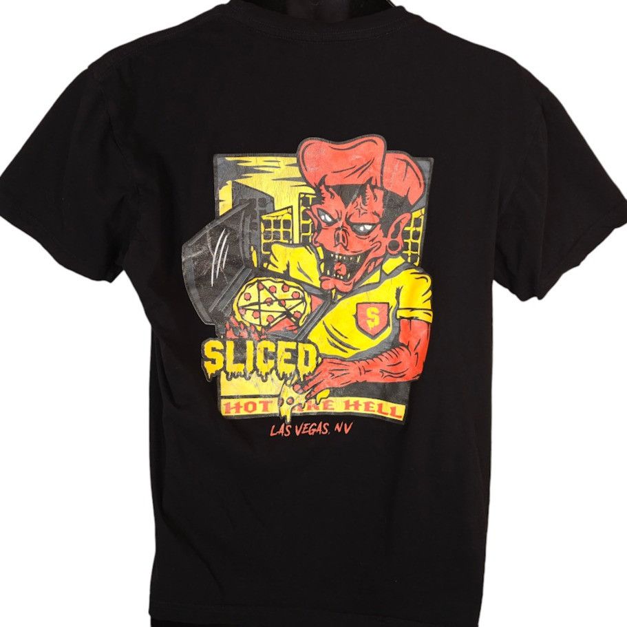 Other Sliced Pizza T Shirt Mens Size Large Black Hot Like Hell Hoodie, Sweatshirt | FlexRushtees.com