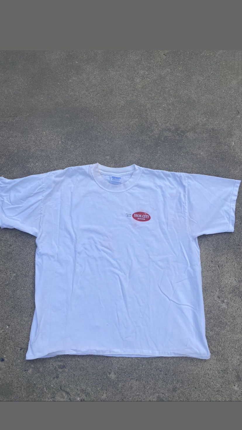 Vintage 90s Iron City Beer Graphic Tee Shirt Summer Style Hoodie, Sweatshirt | FlexRushtees.com