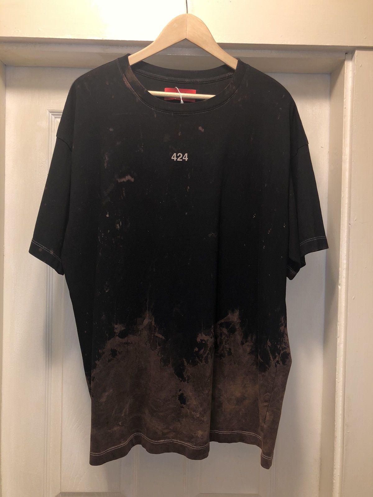 424 Bleached Washed Tee Hoodie, Sweatshirt | FlexRushtees.com