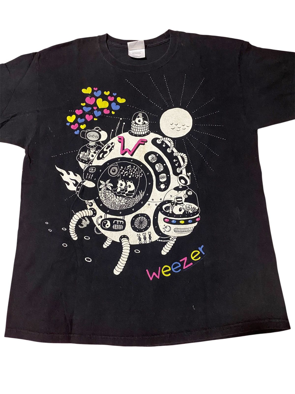 Band Tees Vintage Y2k Weezer Piter Space Pandas Astronaut T Shirt