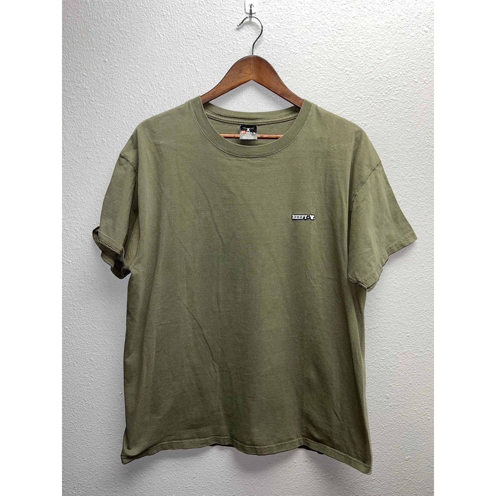 Vintage Hanes Beefy Shirt Logo Beefy T Green Tee 2000s L