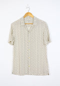 Allsaints Notes Japanese Printed Viscose Open Collar Shirt Hoodie, Sweatshirt | FlexRushtees.com