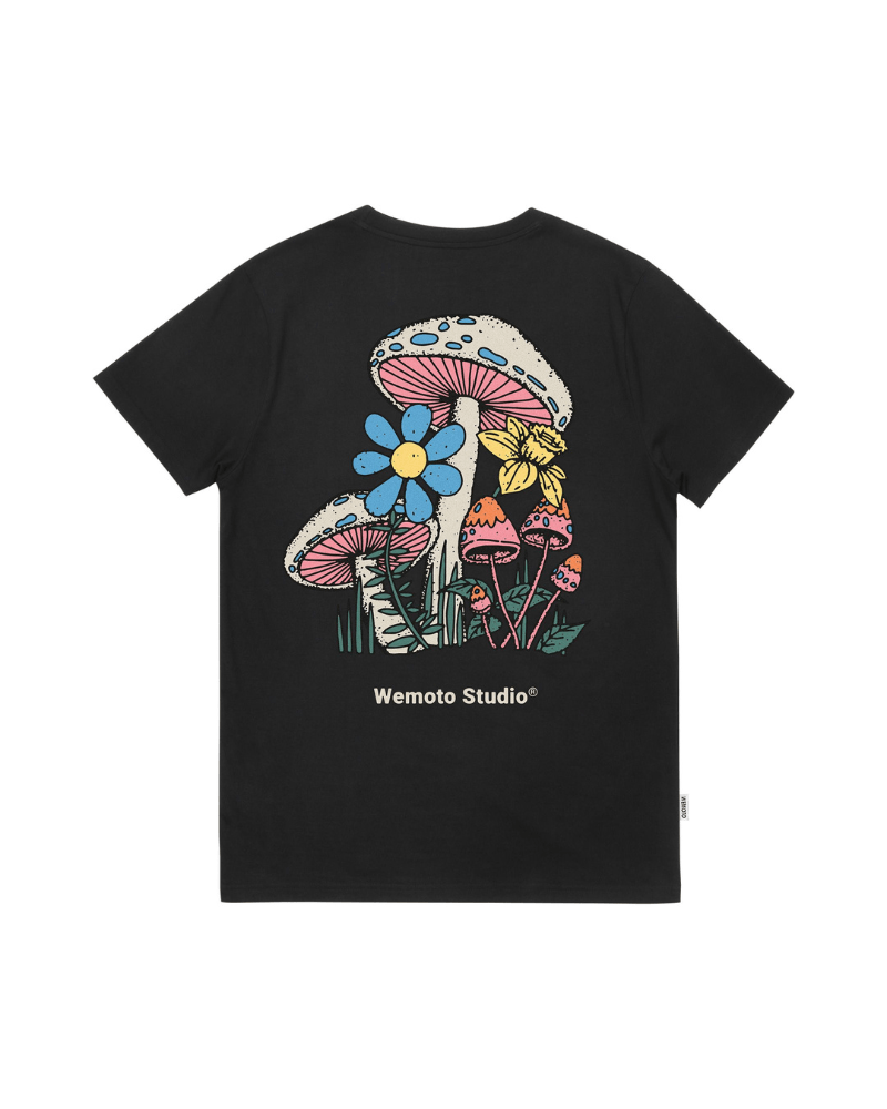 Bnwt Wemoto Mushroom Tee Printed Black T Shirt Size Xl