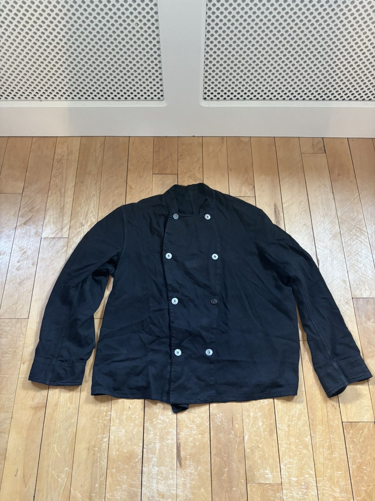 Vintage French Black Double Breasted Shirt Hoodie, Sweatshirt | FlexRushtees.com