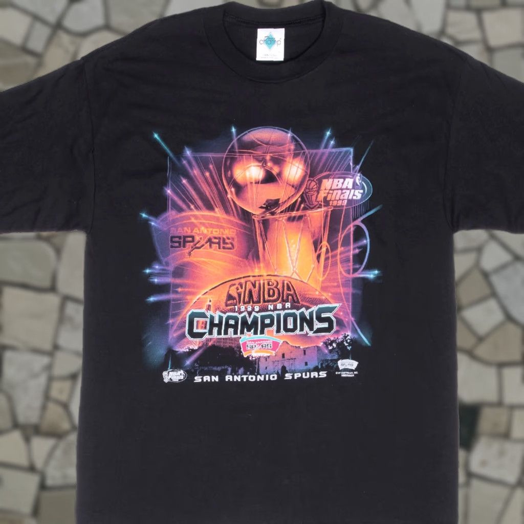 Vintage Nba San Antonio Spurs Champions 1999 Tee Shirt Large Unisex Shirt Adult Large Black Spur