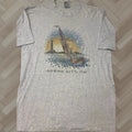 Vintage Cal Cru Ocean City Md T Shirt L Blue Grey Mens Regular Crew Neck Short Sleeve 493