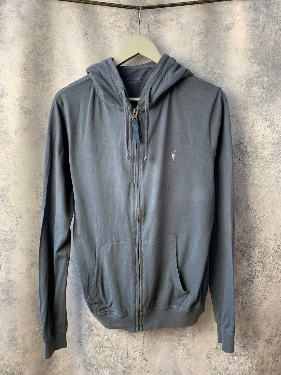 Allsaints Hoodie Grey Full Zip Ram Casual Lightweight