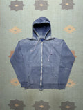 Vintage 60s Hoodie Sweatshirt Sun Fade Blue Gradient Zip S M