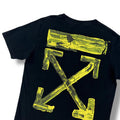 White Off White Yellow Acrylic Arrows Black T Shirt Hoodie, Sweatshirt | FlexRushtees.com