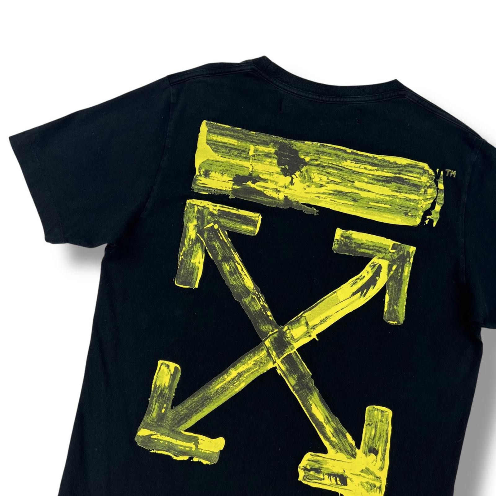 White Off White Yellow Acrylic Arrows Black T Shirt Hoodie, Sweatshirt | FlexRushtees.com