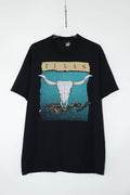 Texas Vintage 90s Screen Stars Snake Graphics Black T Shirt