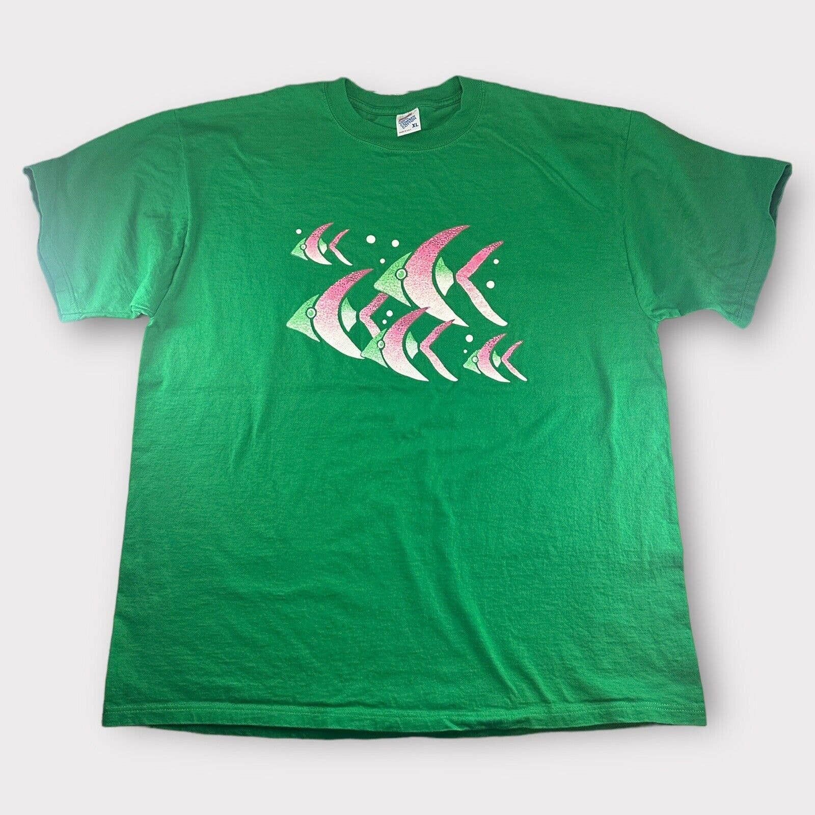 Vintage 1990 S Jerzees Usa Made Fish Animal Shirt Size Xl