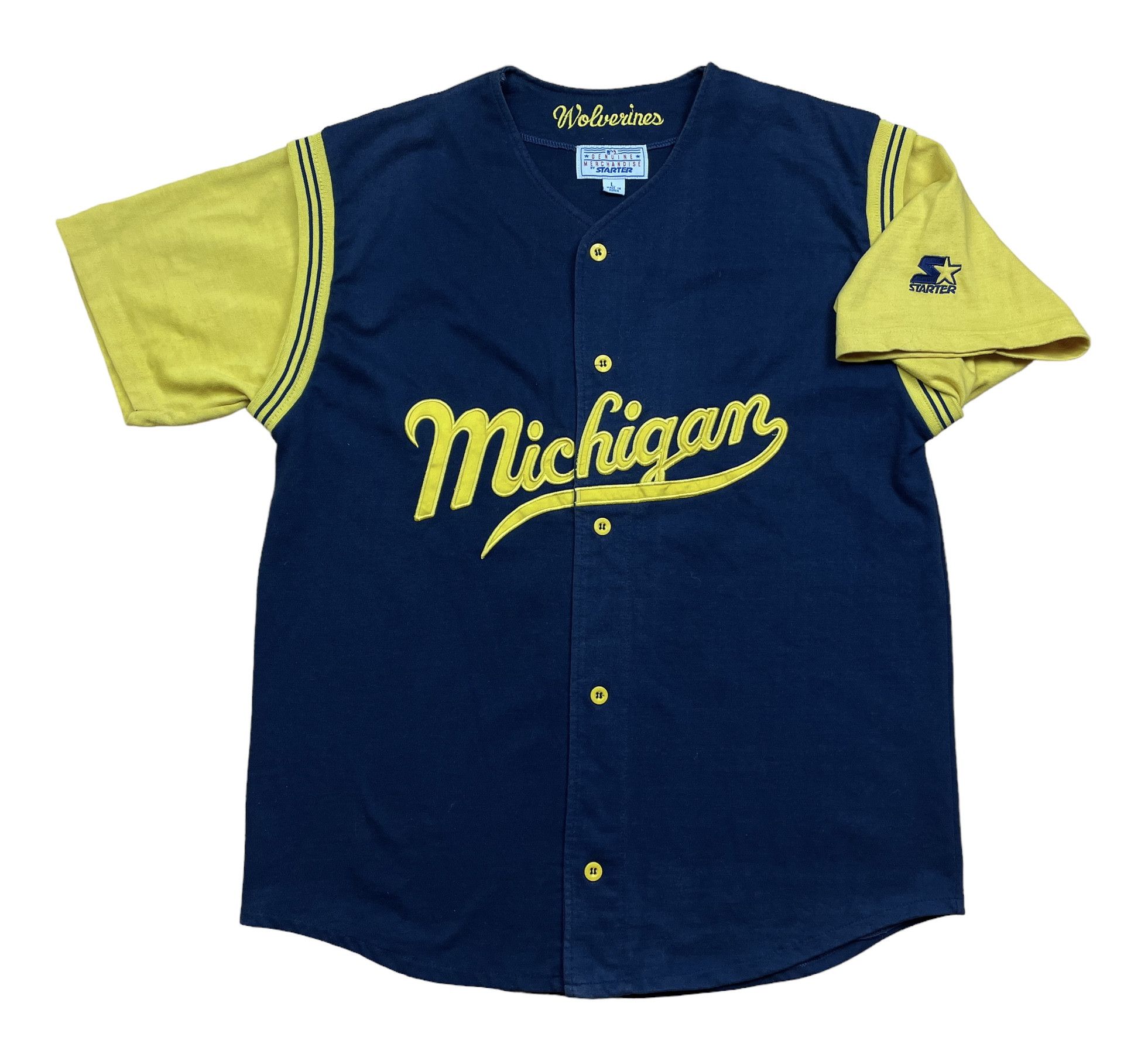 Vintage Michigan Wolverines Starter Jersey Shirt Tee Rare