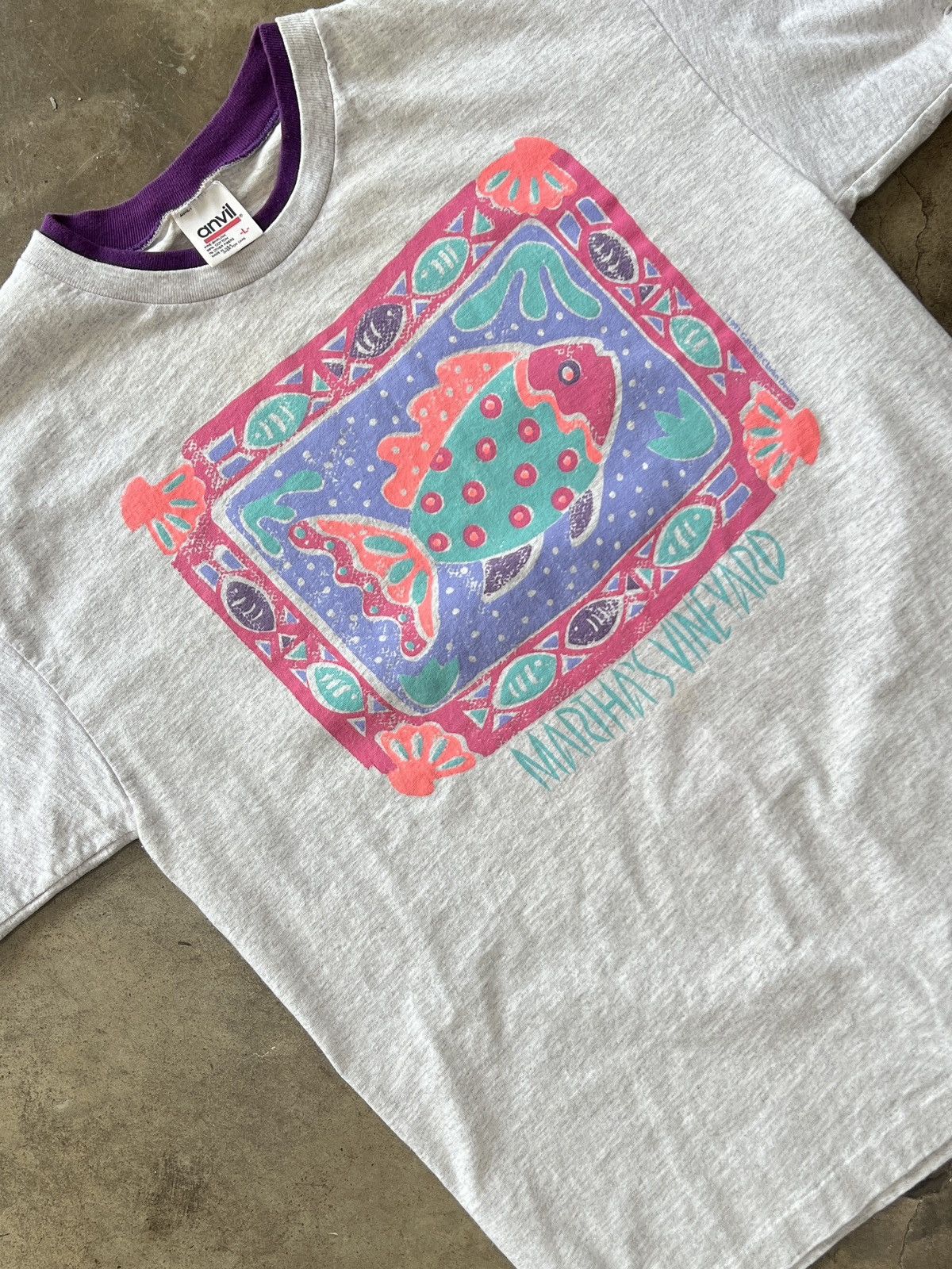 Vintage Double Collar Martha S Vineyard Tourist Tee Large Hoodie, Sweatshirt | FlexRushtees.com