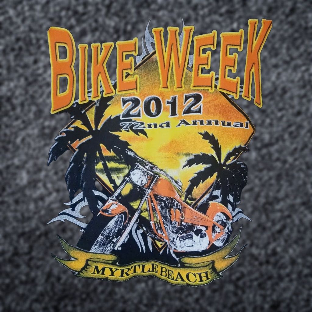 Gildan Vintage Mens Xl Myrtle Beach Bike Week 2012 South Carolina Souvenir Black T Shirt
