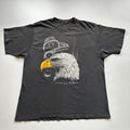 Vintage 90s Eagle Animal Art T Shirt Xxl Sun Faded Black Usa Hoodie, Sweatshirt | FlexRushtees.com