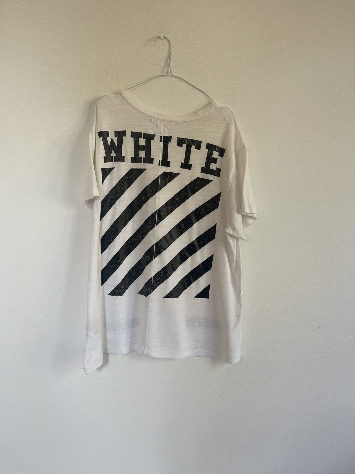 White Off White Diagonal Tee Hoodie, Sweatshirt | FlexRushtees.com
