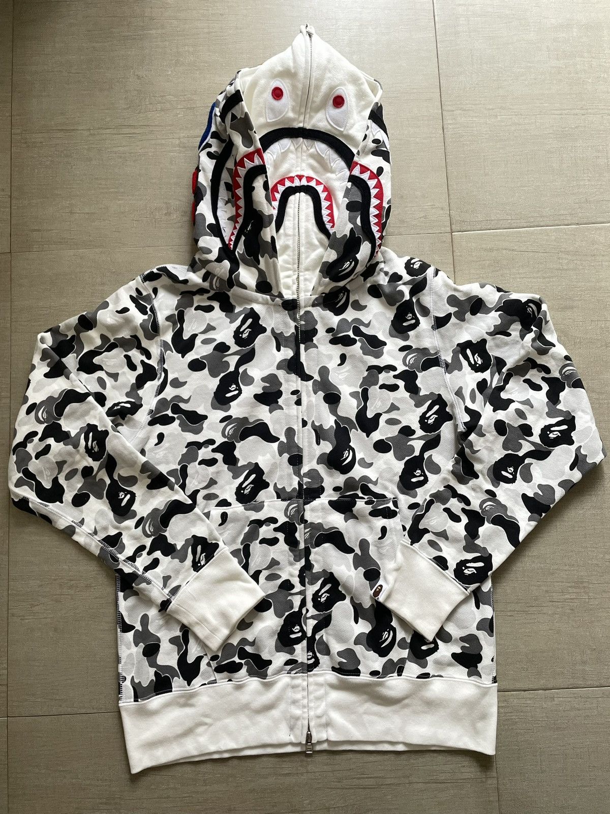 Bape Camo Double Shark Hoodie T-Shirts, Sweatshirt | FlexRushtees.com