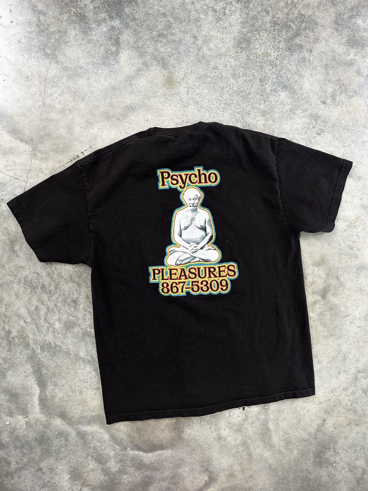 Pleasures Black Psycho Meditation Advertisement Tee Black Xl Hoodie, Sweatshirt | FlexRushtees.com