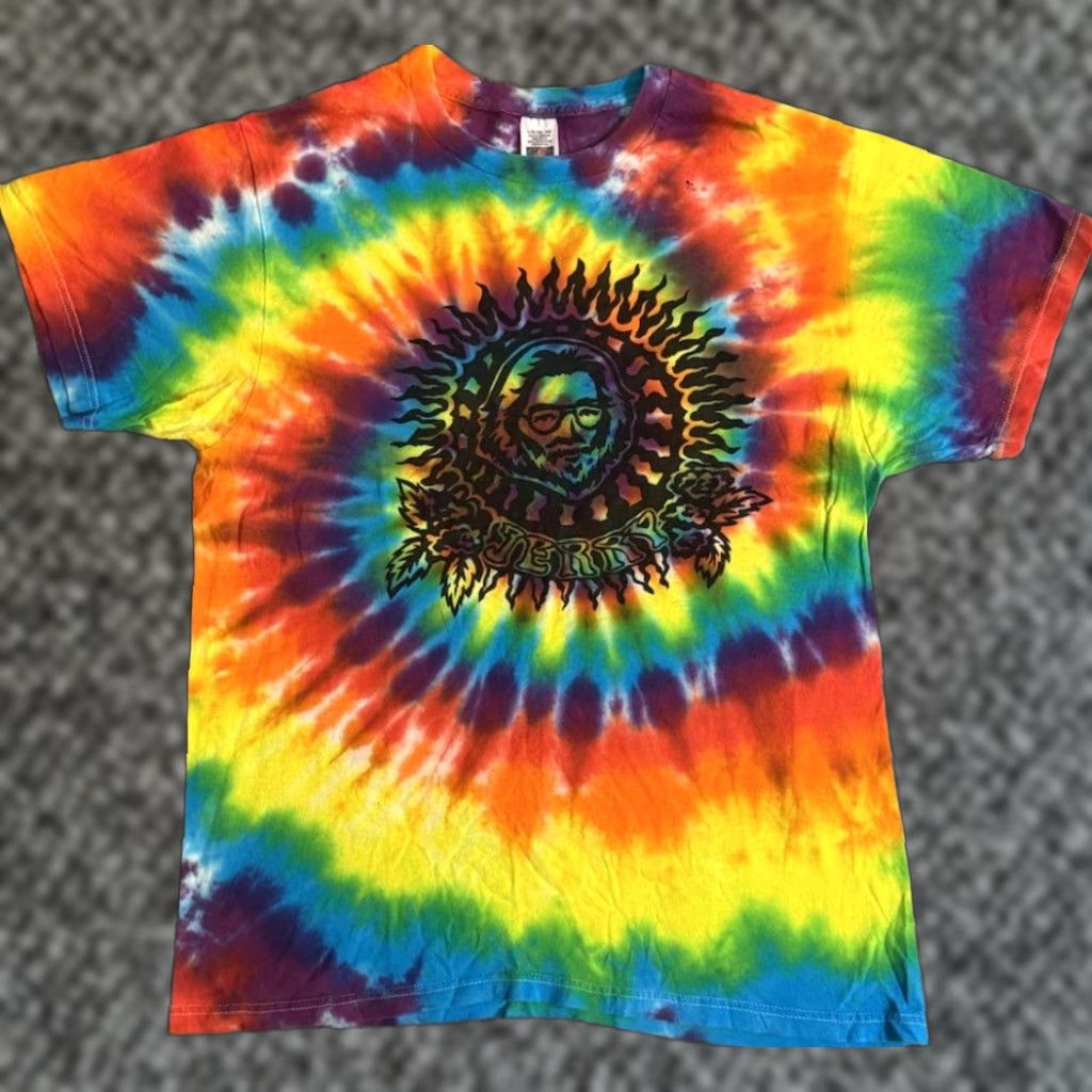 Fruit Of The Loom Vintage 1995 Grateful Dead Jerry Garcia Memorial Tie Dye T Shirt Sz L Phish 90s Hoodie, Sweatshirt
