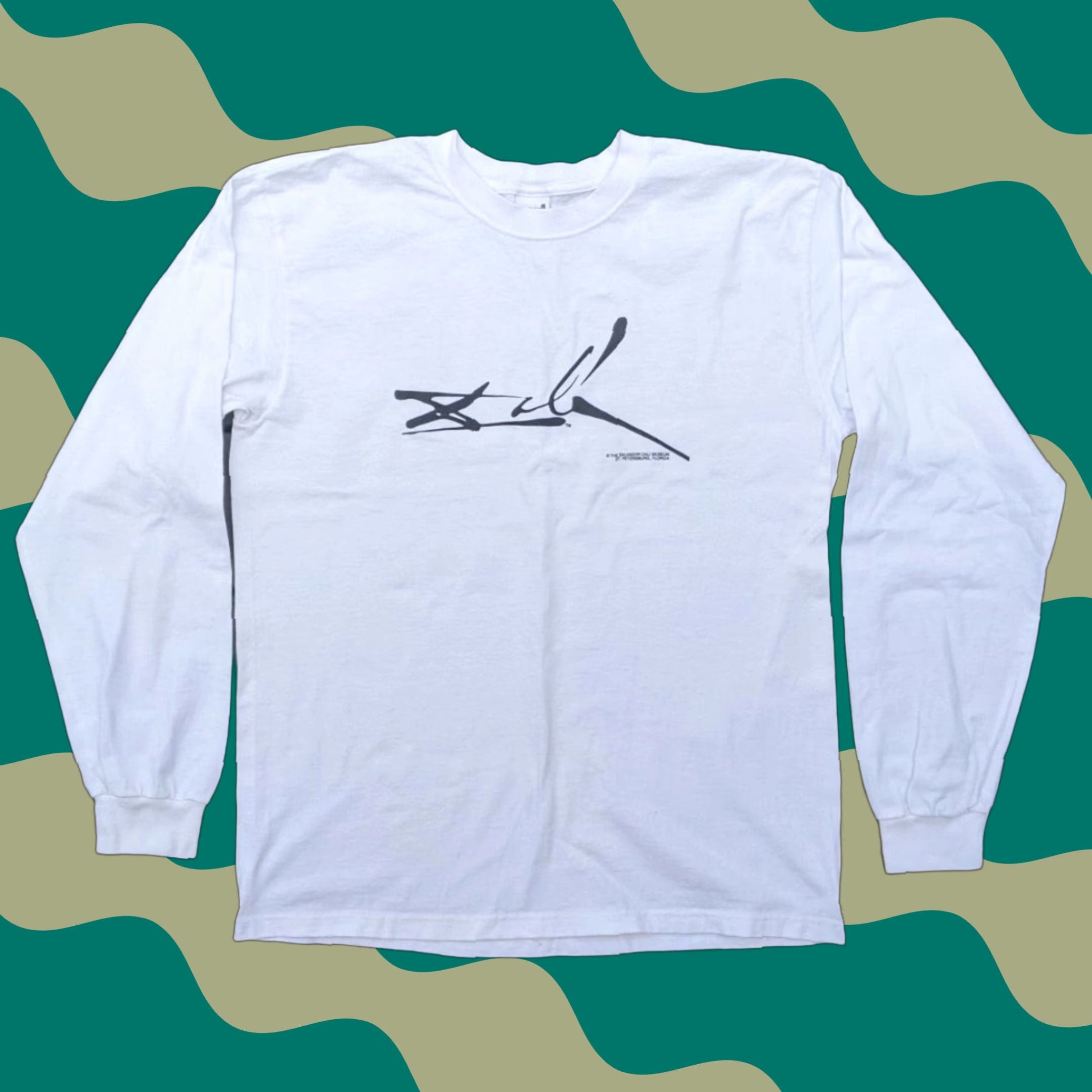Anvil Vintage Salvador Dali Museum Signature Art Tee Promo Long Sleeve T Shirt Medium
