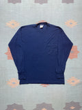Vintage Vtg 70s Pocket T Shirt Thermal Base Layer Navy Blue Large