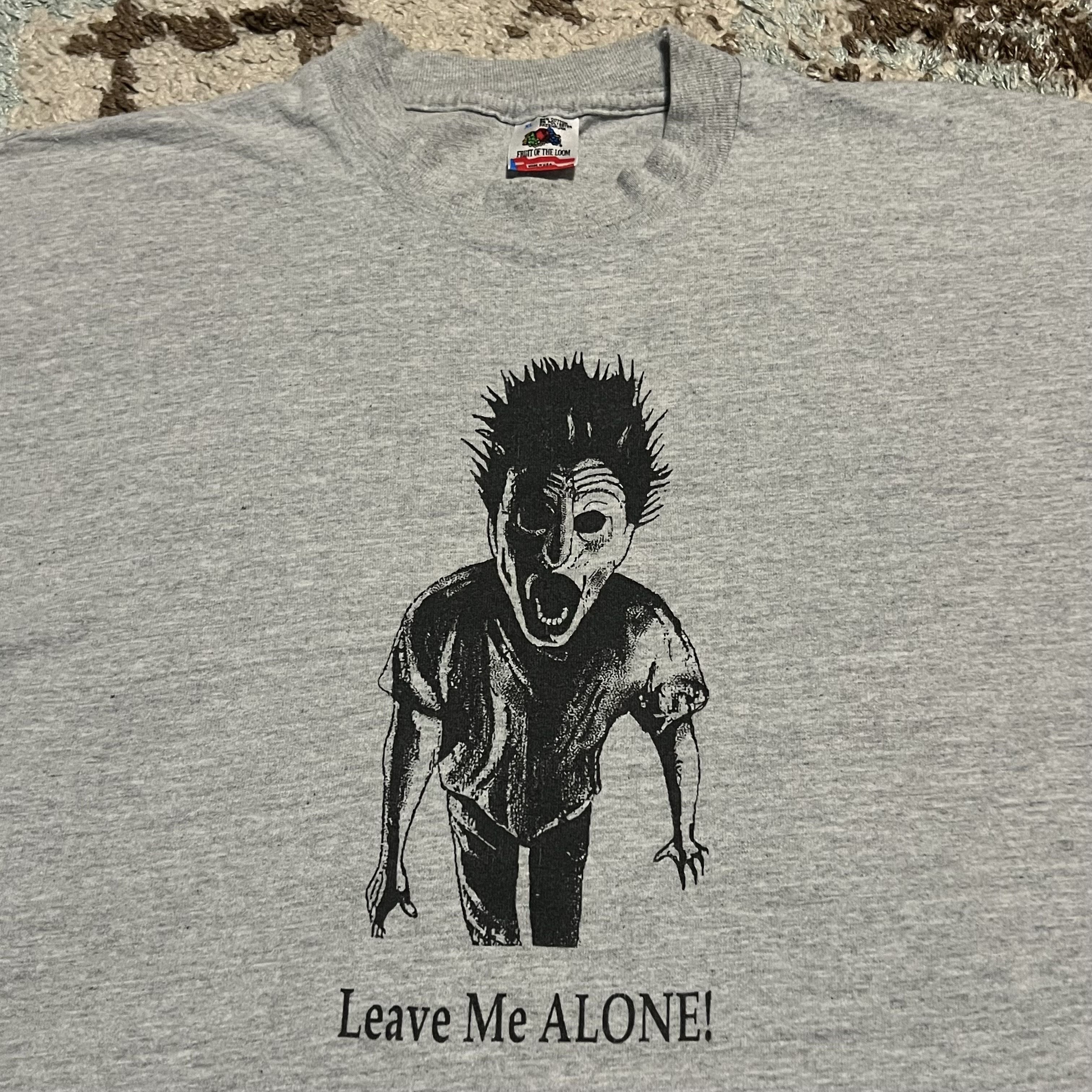 Vintage Leave Me Alone Scream Graphic Shirt Size Xl 90s