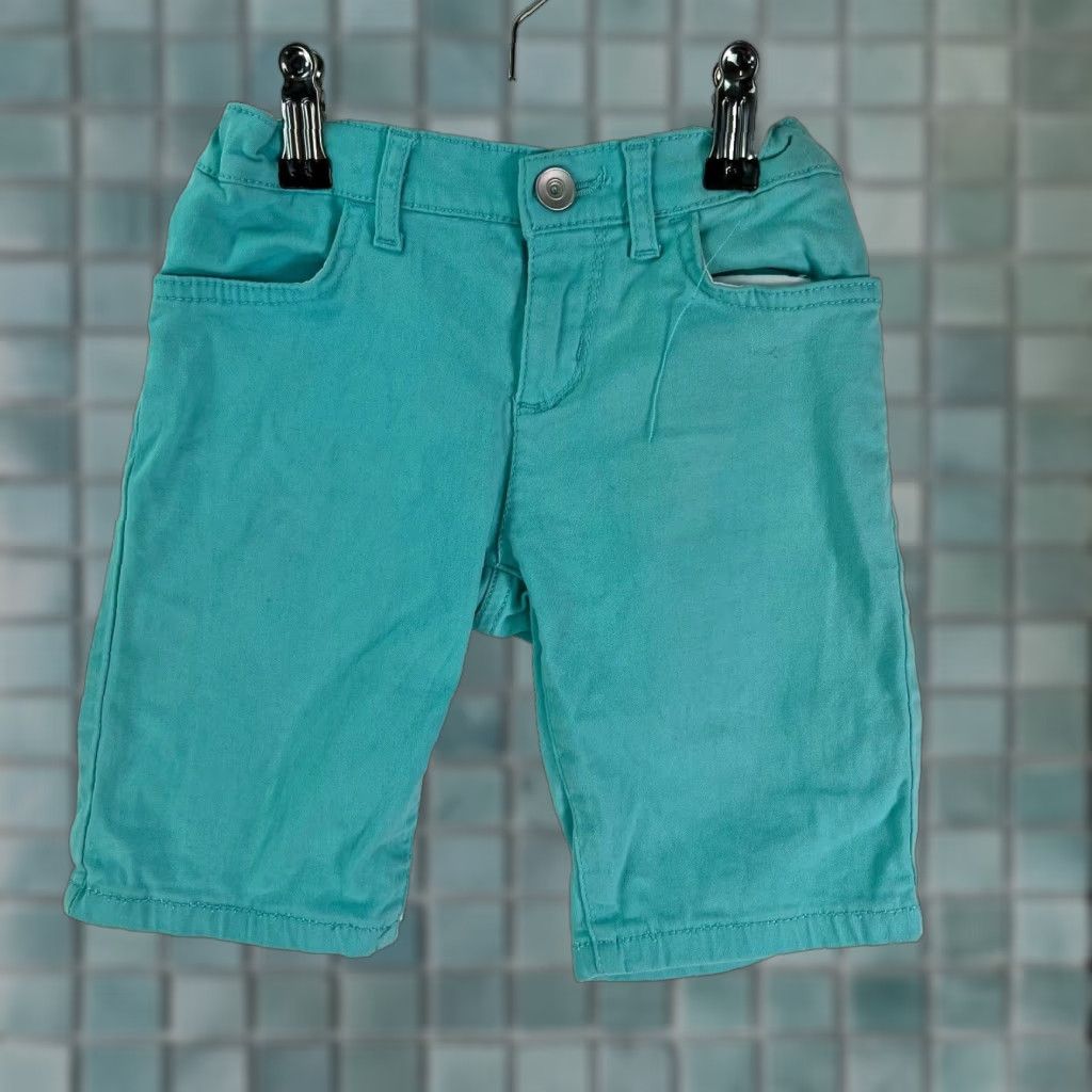 Vintage The Children S Place Bermuda Short Boys Seafoam Green 6x Flat Front Belt Loops 7 Inseam Twil