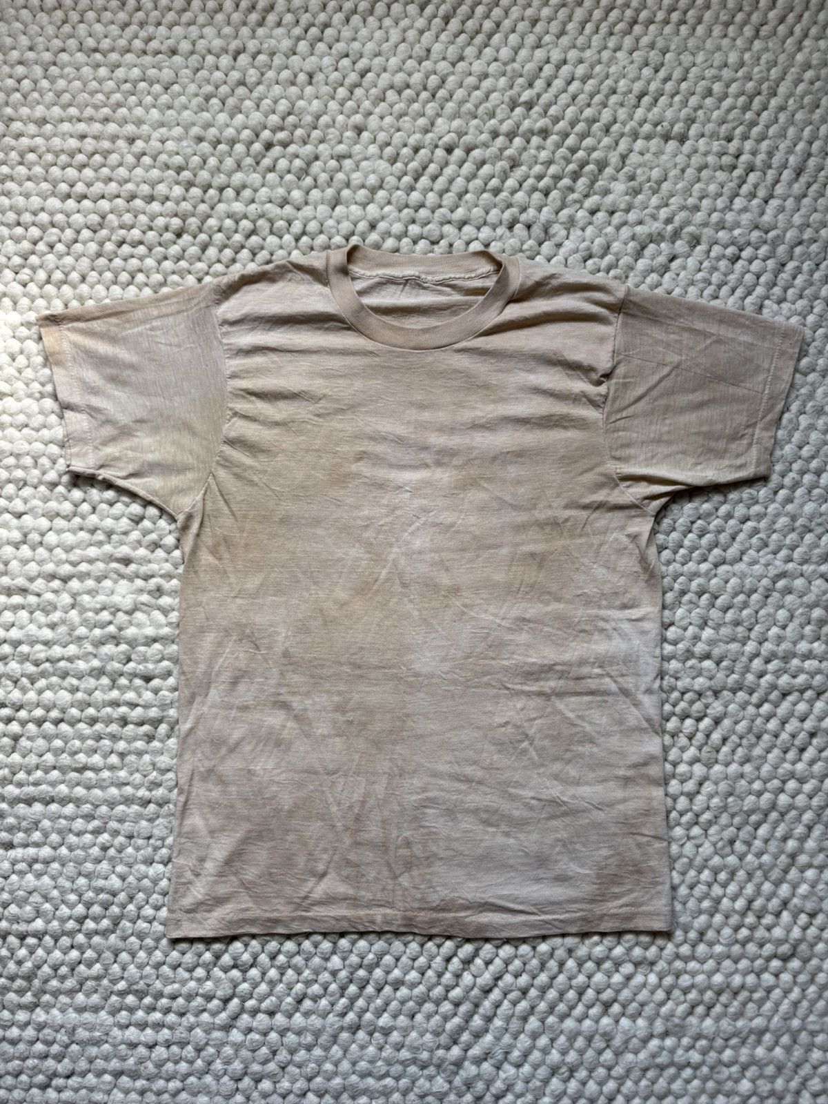 Vintage 70s Blank Stained White Tee Shirt