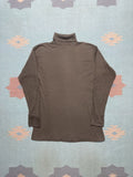 Vintage 60s T Shirt Roll Turtle Neck Blank Brown Soft Large