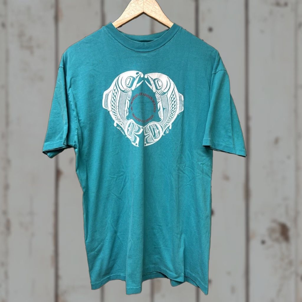Anthropologie Vintage Ubc Museum Of Anthropology T Shirt Canada Xl Green Cotton Crew Neck Short Slee Hoodie, Sweatshirt