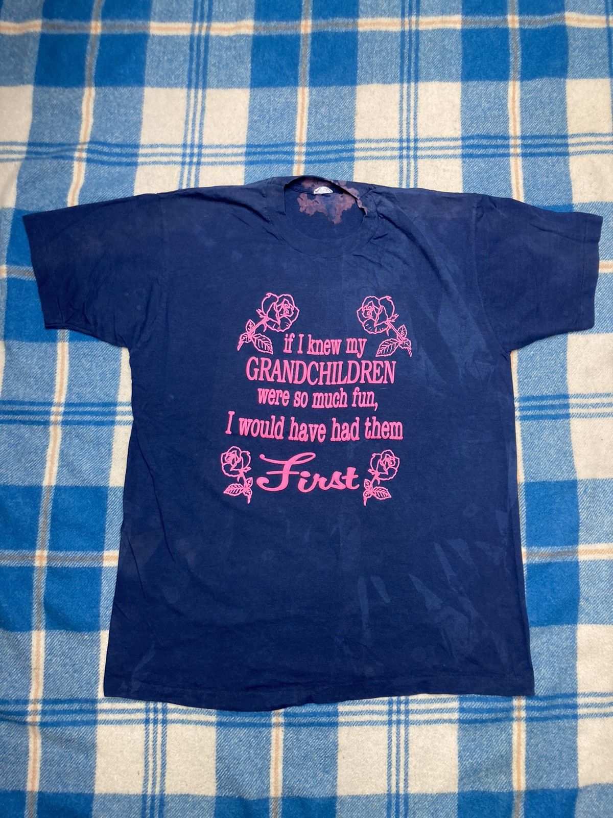Vintage 80s Fruit Of Loom T Shirt Funny Grandma Grandchildre
