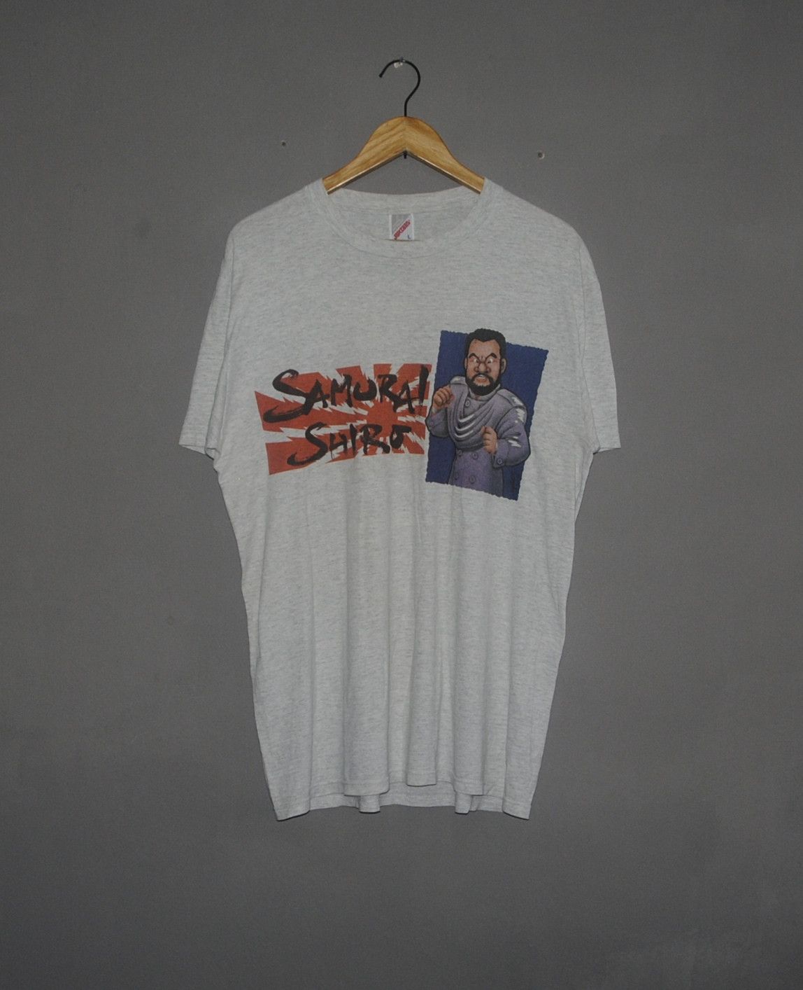 Vintage Shiro Koshinaka Samurai Shiro T Shirt Size Large 1990s Japanese Pro Wrestler Wrestling Njpw Hoodie, Sweatshirt